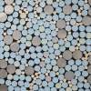 Discs In Blue  Silver - Spray Paint Woodwork - By David Hover, Contemporary Woodwork Artist