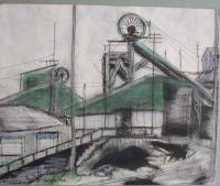 The Pit Head - Add New Artwork Medium Drawings - By David Hover, Contemporary Drawing Artist