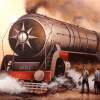 Locomotive 14 - Acrylic Paintings - By Indian Art Ideas, Contemporary Painting Artist