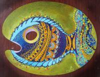 Fish On Palette - 30X40 Cm Paintings - By Vita Melnik, Oil Painting Artist