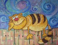 Cat - 60X40 Cm Paintings - By Vita Melnik, Oil Painting Artist