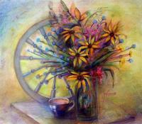 Summer Flovers - 45X50 Cm Paintings - By Vita Melnik, Pastel Painting Artist