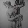 Aphrodite Kallipygos - Pencil Chalk Paper Drawings - By John Georgiadis, Realism Drawing Artist