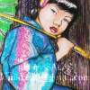 China Girl - Mixed Media On Paper Paintings - By Richard Salas, Childrens Portrait Painting Artist