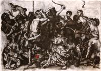 The Massacre Of Innocents - Charcoal  Pastel Drawings - By Kwaku Osei, Figurative Drawing Artist