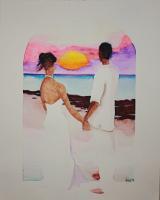 Wedding Sunset - Watercolor Paintings - By John Heslep, Impressionismrealism Painting Artist