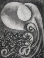 Charcoal Drawings - Never Alone - Charcoal