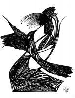 Roms Hummingbird Fantasy - India Ink Drawings - By Shanon Van Gordon, Fantasy Drawing Artist