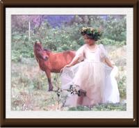 The Little Horse And The Fairychild - Oil On Canvas Paintings - By Maria Pureza Escano, Realism Painting Artist