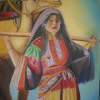 Camel And Woman - Oil Painting Paintings - By Yaldash Parsa, Traditional Painting Artist