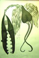 Angel - Inks And Paper Drawings - By Karen Wassmer, Visionary Drawing Artist