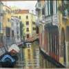 Venice Canal - Oil On Canvas Paintings - By Claudia Bogdan-Bota, Representational Painting Artist