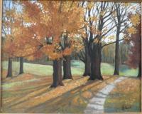 Autumn In Lexington - Oil On Canvas Paintings - By Claudia Bogdan-Bota, Representational Painting Artist