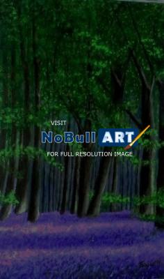 2010 Artworks - English Blue Bells Forest - Acrylic On Gallery Canvas