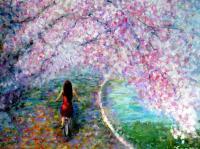 Recent Works - Under The Cherry Blossom - Acrylic On Gallery Canvas