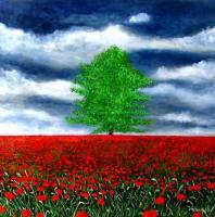 2010 Artworks - Alone Amongst Zillions Of Poppies - Acrylic On Gallery Canvas