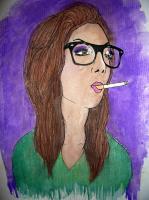 Josephine - Watercolor Paintings - By Chiang Pinkney, Life And Cigarettes Painting Artist