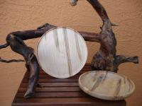 Ambrosia Maple Platter - Upright And Platter Bowl - Wood Woodwork - By Larry Kingsley, Lathe Turned Woodwork Artist
