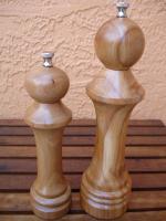Apple Wood Salt And Peppermill - Wood Woodwork - By Larry Kingsley, Lathe Turned Woodwork Artist
