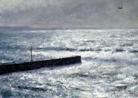 Squally Showers At Porthleven - Oils Paintings - By Andrew Barrowman, Landscape Painting Artist