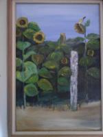 Field Of Sunflowers - Acrylic Paintings - By Mary Fitzgerald, Acrylic Painting Artist