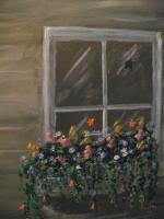 The Window Box - Acrylic Paintings - By Mary Fitzgerald, Acrylic Painting Artist