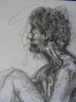 An Old Man - Pencil Drawings - By Amy Bridges, Thinking Pencil Drawing Artist