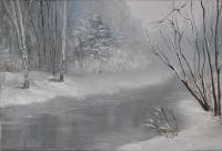 Winter - Oil On Canvas Paintings - By Maria Slynko, Impressionism Painting Artist