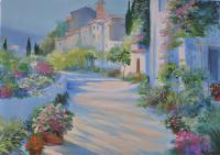The Sunny Street - Oil On Canvas Paintings - By Maria Slynko, Impressionism Painting Artist