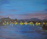 The Night Town - Oil On Canvas Paintings - By Maria Slynko, Impressionism Painting Artist
