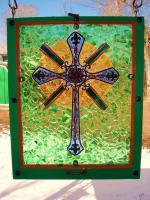 The Cross - Glass Mosaics Paintings - By Rocky Tornabene, 3-D Painting Artist