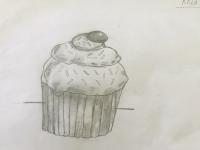 Cupcake - Pencil And Paper Drawings - By Rhea Ghosal, Pencil Sketch Drawing Artist