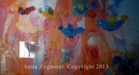 Birds And Horses Year 2012 - Oil On Canvas Paintings - By Anna Zygmunt, Abstract Painting Artist