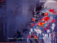 Misty Flowers - 2013 - Oil On Canvas Paintings - By Anna Zygmunt, Abstract Painting Artist
