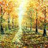 Painter Valery Rybakow Large Landscape Painting Gold Autumn - Oil On Canvas Paintings - By Valery Rybakow, Impasto Impressionism Painting Artist
