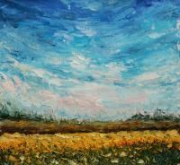 Landscape Painting Field 166 Rybakow Valery - Oil On Canvas Paintings - By Valery Rybakow, Impasto Impressionism Painting Artist