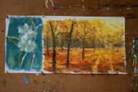 Plenair-Painting Autumn Park 215 Oil On Canvas 25X38Cm 20 - Oil On Canvas Paintings - By Valery Rybakow, Impasto Impressionism Painting Artist