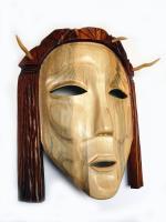 Wooden Mask-Innocence--396-336 - Wooden Sculptures Sculptures - By Vladislav Noxoff, Pop Art Sculpture Artist