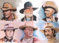 All My Heroes Were Cowboys 2 - Oil On Canvas Board Paintings - By Edward Martin, Portrait Painting Artist