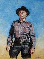Chris Adams Returns - Oil On Hardboard Paintings - By Edward Martin, Portrait Painting Artist