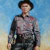 Chris Adams Returns - Oil On Hardboard Paintings - By Edward Martin, Portrait Painting Artist