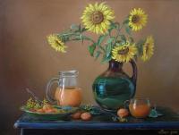 Sunflowers - Oil On Canvas Paintings - By Sergiy Sokirskiy, Realism Painting Artist