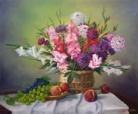Bouquet - Oil On Canvas Paintings - By Sergiy Sokirskiy, Realism Painting Artist