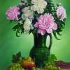 Still Life With Peonies - Oil On Canvas Paintings - By Sergiy Sokirskiy, Realism Painting Artist