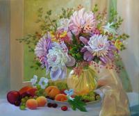 Flowers On The Window - Oil On Canvas Paintings - By Sergiy Sokirskiy, Realism Painting Artist