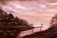 Lonely Tree - Oil Paintings - By Natan Estivallet, Tonalism Painting Artist
