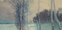 Winter Snow - Tempera On Paper Paintings - By Yury Kushevsky, Classical Realizm Painting Artist