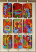 Multi Image Carousel No 4 - Oil On Ply-Wood Paintings - By Martin Koetsier, Abstract Painting Artist