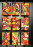 Multi Image Carousel Ultra-Negra - Oil On Ply-Wood Paintings - By Martin Koetsier, Abstract Painting Artist