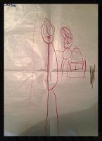 Isabelle And Me - Crayon And Paper Drawings - By Chloe Sheriff, Straight Drawing Artist